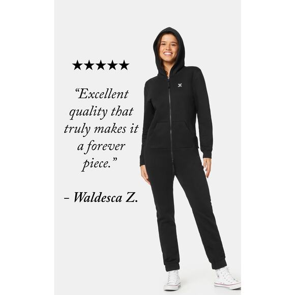 OnePiece Norwegian Original Jumpsuit Hood Long Sleeve Pockets Zip Black XS NWOT - Picture 4 of 11